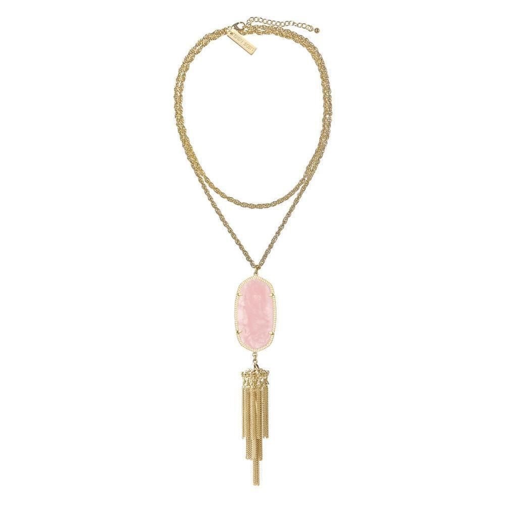 NWT Kendra Scott Rayne Necklace - Rose Quartz